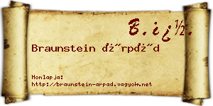 Braunstein Árpád névjegykártya